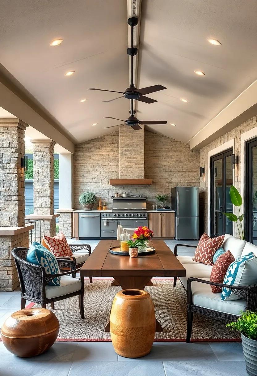Covered Dining ​Area: Ensure your dining setup is covered to‍ protect it from the elements and encourage year-round use
