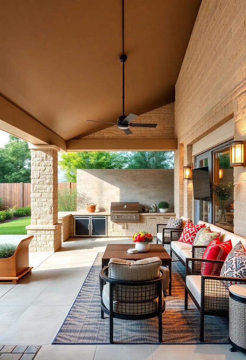 Integrated Sound System:​ Set the mood by ensuring your outdoor kitchen has​ an ⁢integrated ⁣sound system for playing your favorite‍ tunes