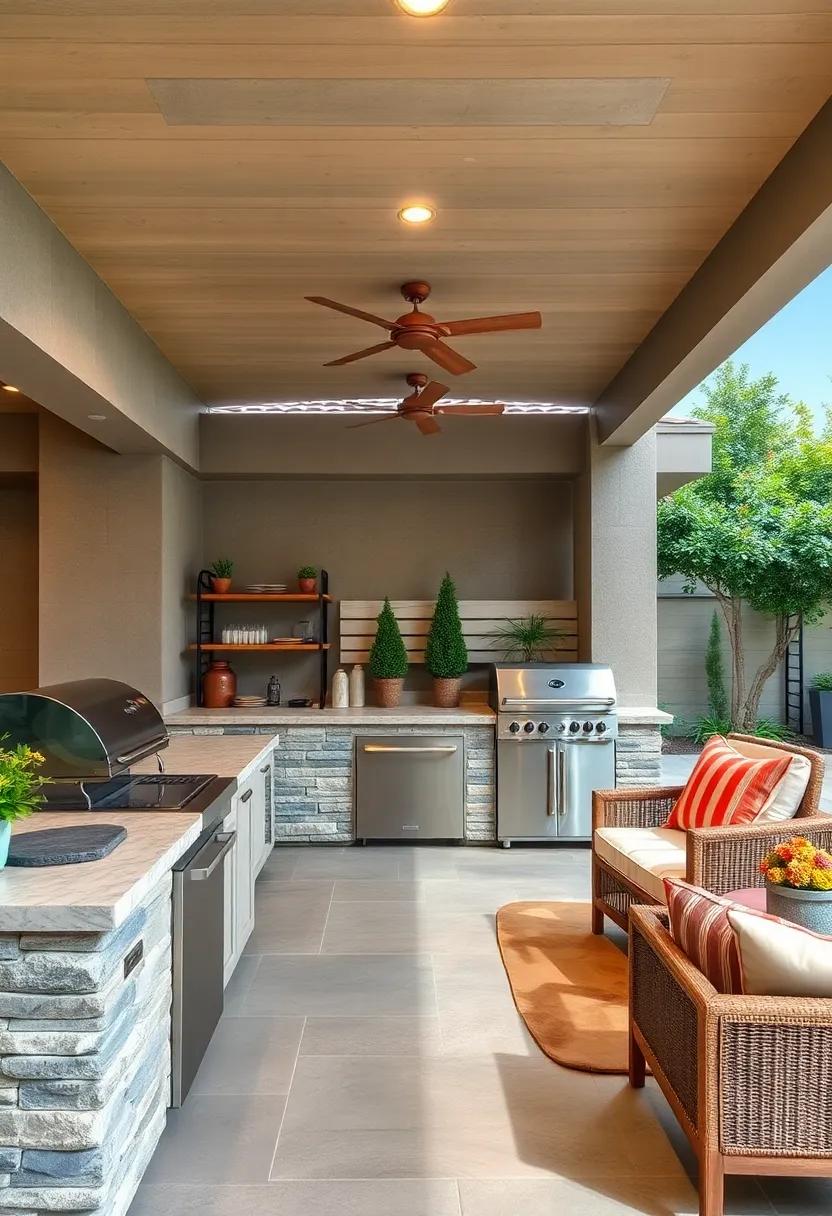 Natural Stone‍ Surfaces: Opt for a stone countertop that adds ‌durability ⁤and a ⁢rustic aesthetic to your ‌outdoor‌ kitchen