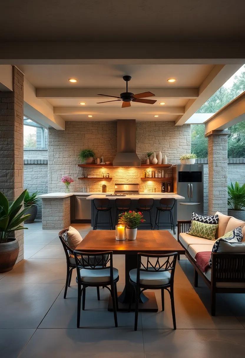 Outdoor​ Bar: Create a versatile⁤ bar ⁢space with stools that invite guests ⁢to relax while enjoying a⁤ drink