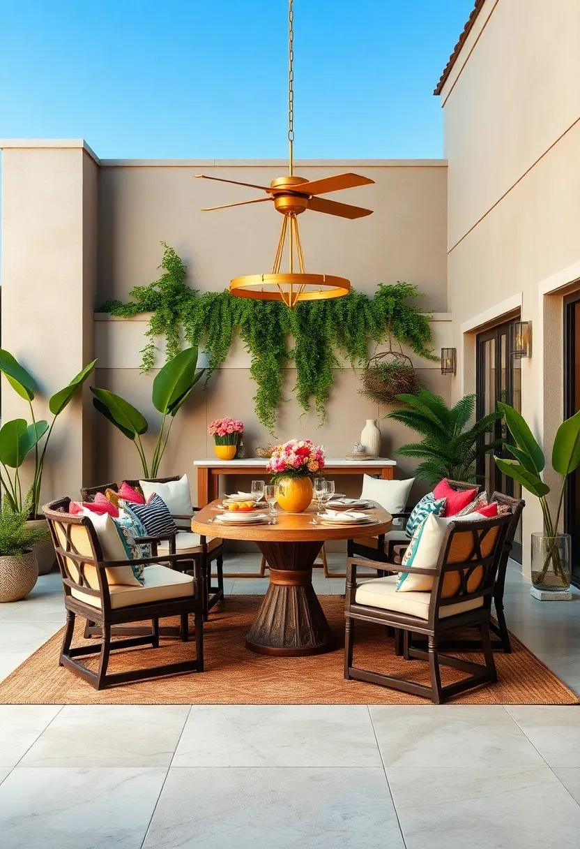 Glamorous Edge: Accent a traditional dining set with gold or brass details, creating an opulent yet comfortable dining experience that dazzles