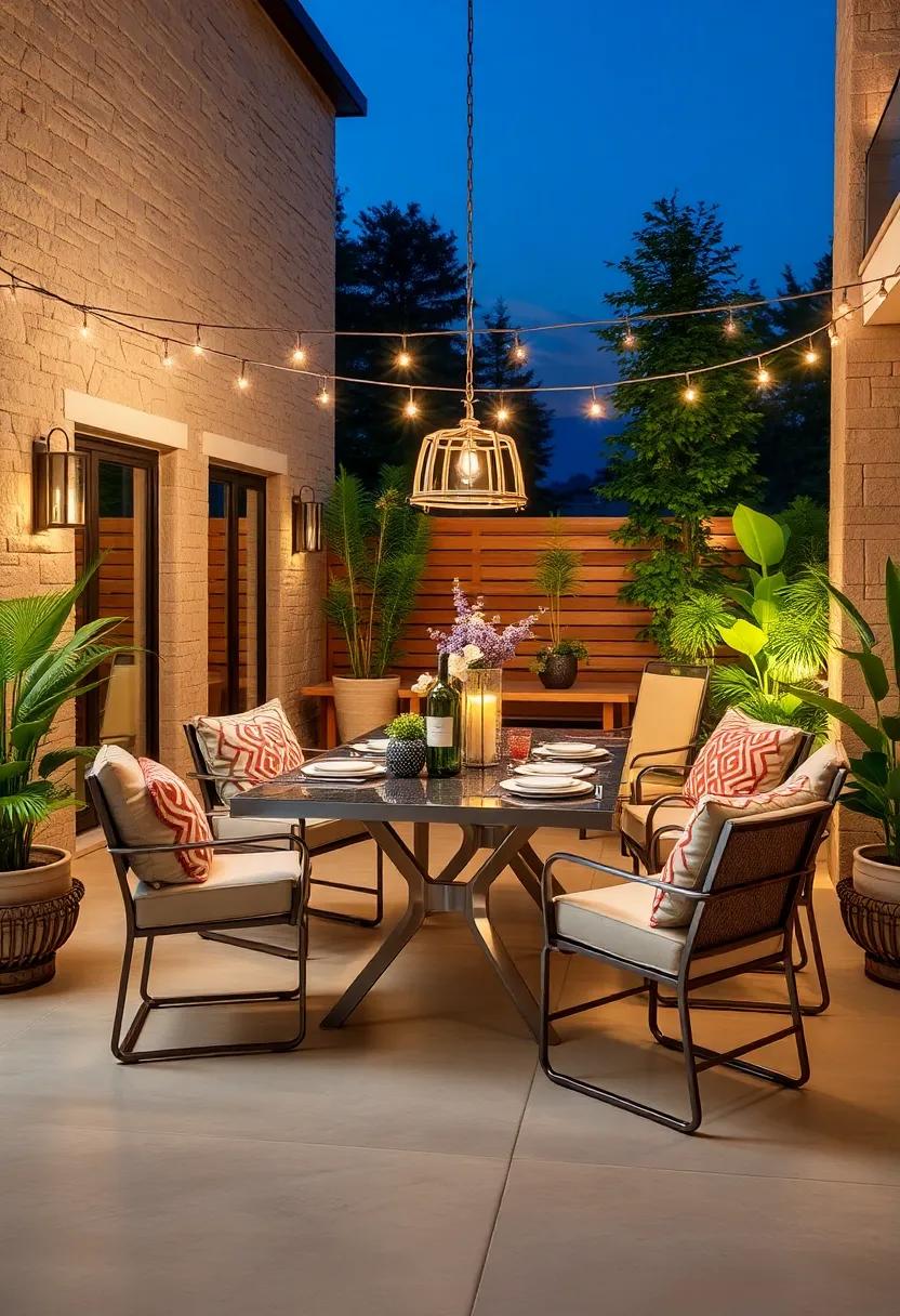 Modern Metallic: Opt for shiny stainless steel furniture that adds a contemporary edge to your outdoor space while staying easy on maintenance