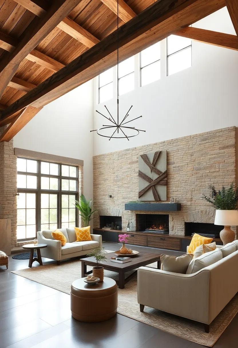 Embrace⁤ the warmth⁤ of reclaimed ‍wood beams that span expansive ceilings, creating a cozy yet grand atmosphere where rustic charm meets ‌chic elegance