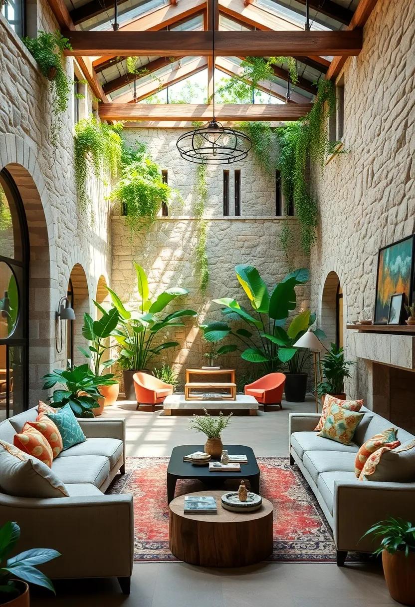 Witness the beauty ‍of a sun-drenched atrium filled with lush ‍greenery and natural ⁢stone, bringing the outdoors in while maintaining a chic, sophisticated ambiance