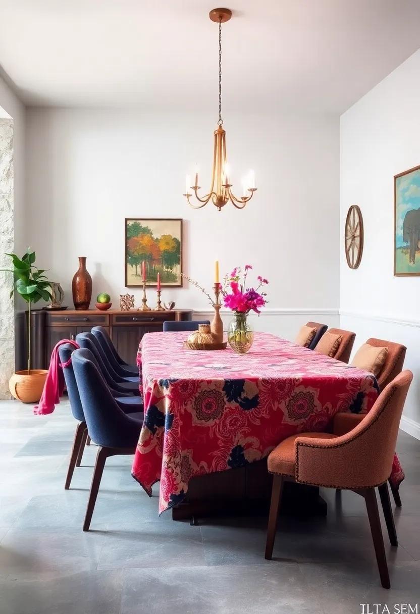 Statement Tablecloth:​ A bold-patterned tablecloth from a thrift store can be a stunning focal point‍ for your dining area