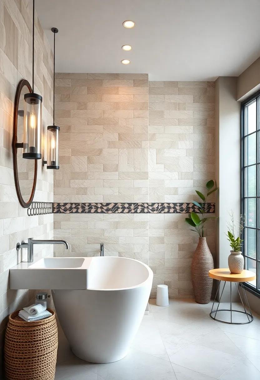 accent​ Walls:‌ Create a stunning accent ​wall with​ vintage ‍tiles paired with modern white fixtures​ to highlight beauty and simplicity