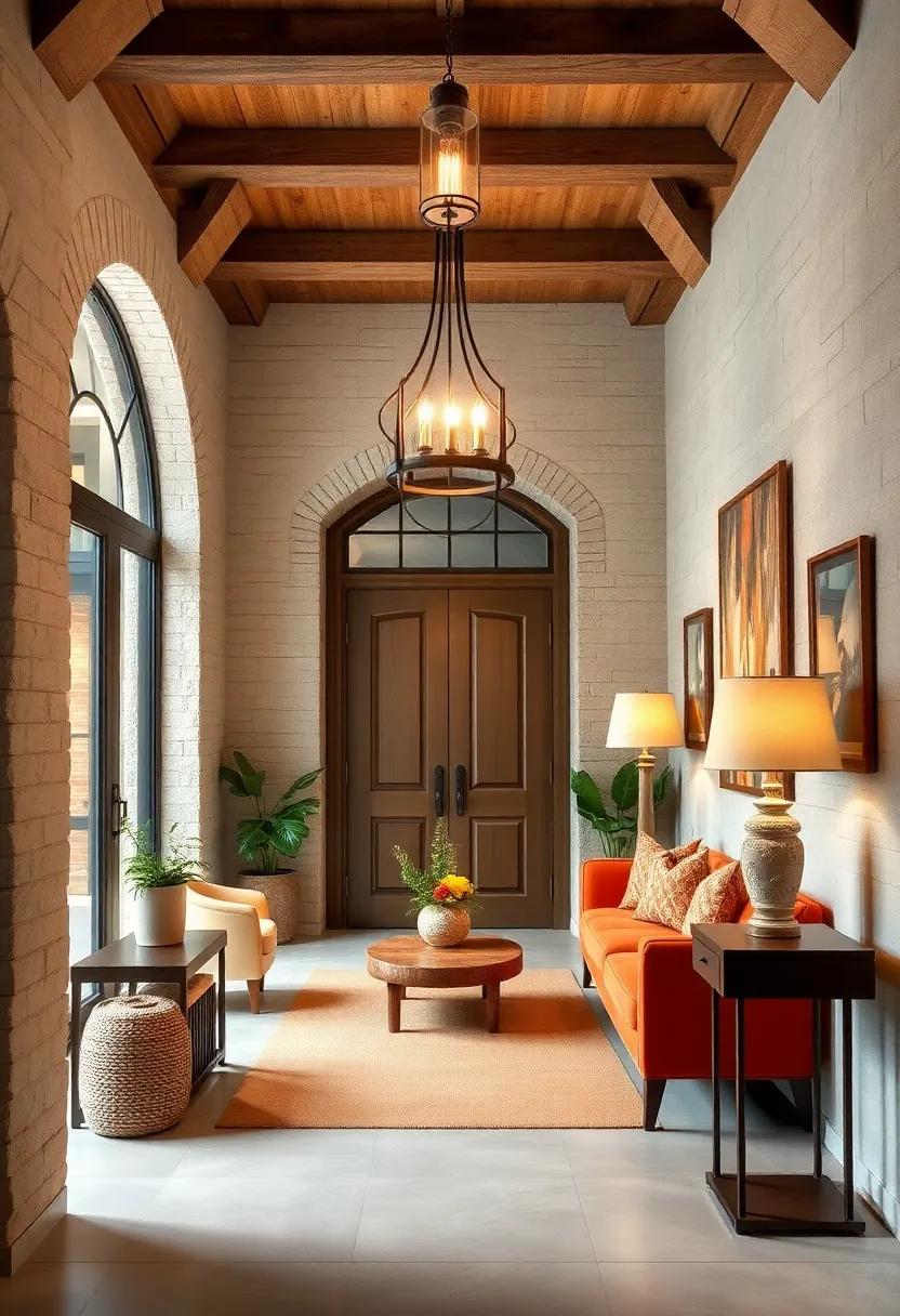 Antique Light Fixtures: Install a wrought iron chandelier or a vintage pendant light for a sophisticated touch that ‍illuminates your entry with warmth