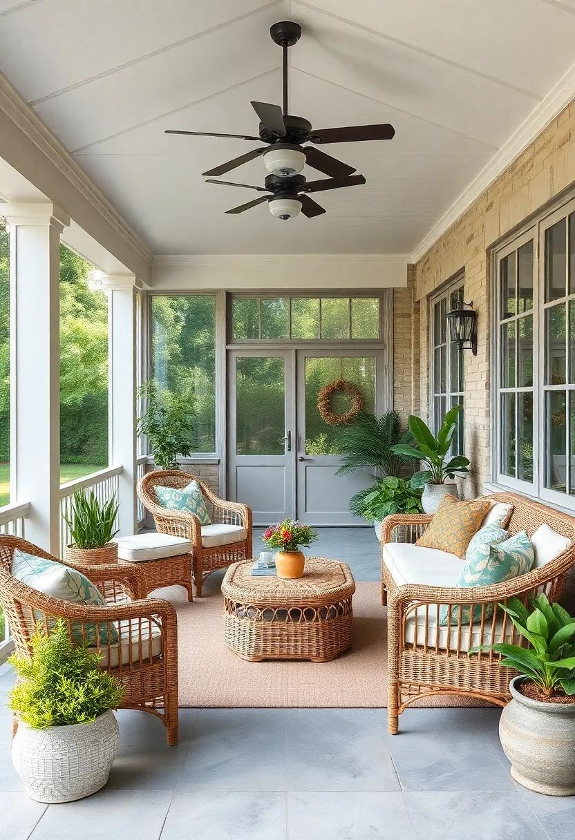 Classic Rattan:⁣ Utilize rattan furniture‍ for ‌a‌ timeless look that blends comfort ​and style,inviting casual lounging ​and conversation