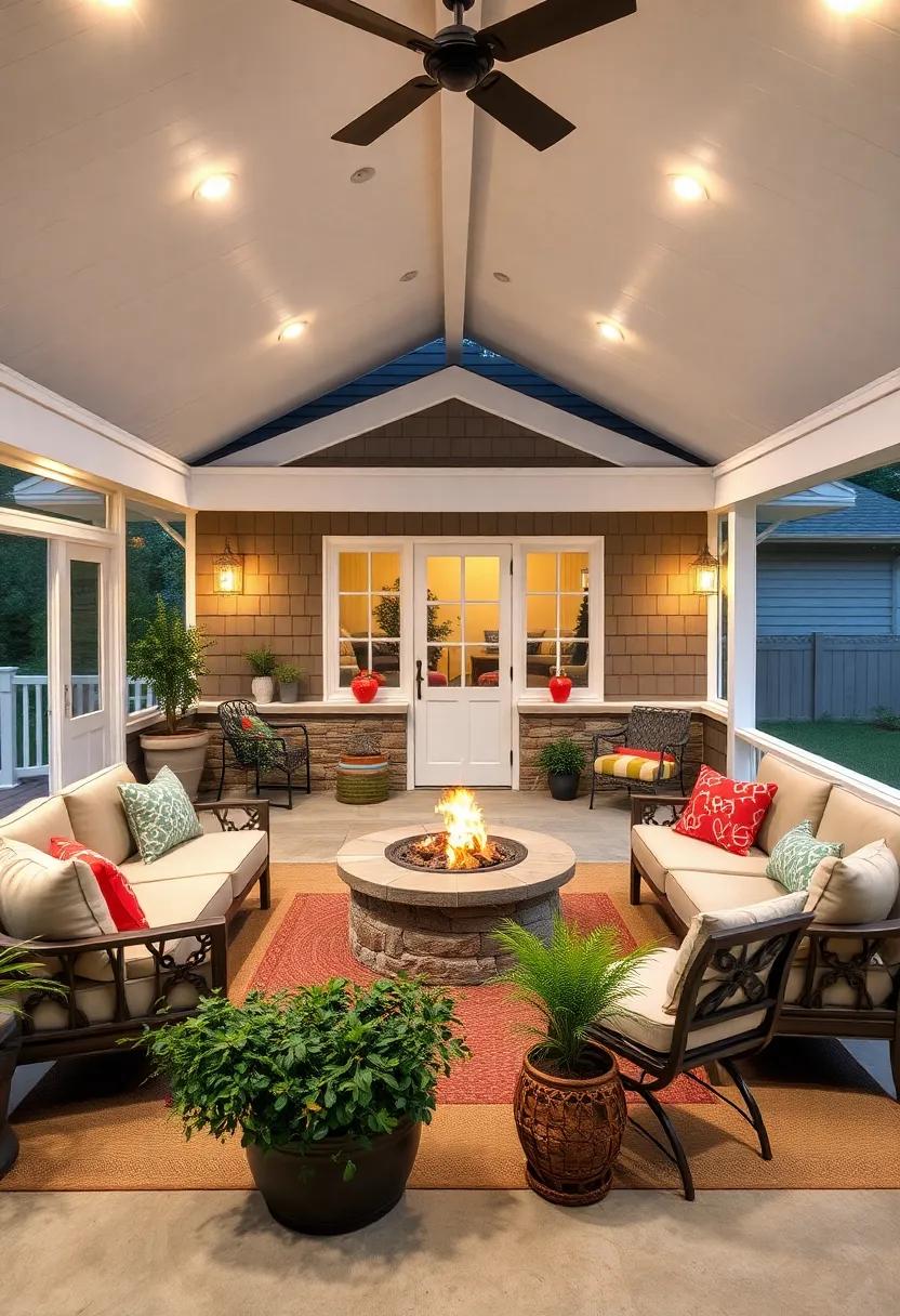Cozy‍ Fire pit Area:⁣ Integrate a‌ small fire pit surrounded by‍ vintage-inspired seating options ‍to enjoy⁢ warm evenings⁣ under the⁤ stars