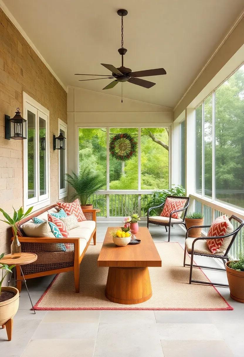 retro Furniture ⁢Finds: Hunt​ for mid-century modern furniture pieces ‍to add ‍a touch of nostalgic​ style to ⁤your​ screened porch while ensuring comfort