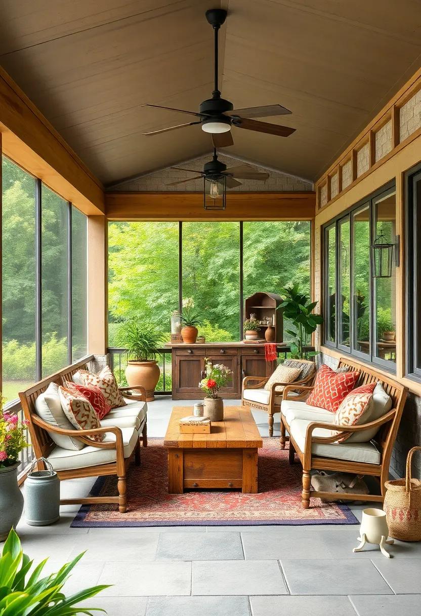 Rustic Farmhouse‌ Vibes: Incorporate reclaimed wood ⁢furniture and vintage decor elements to evoke​ the charm of a rustic farmhouse ⁤while enjoying ‍the outdoors