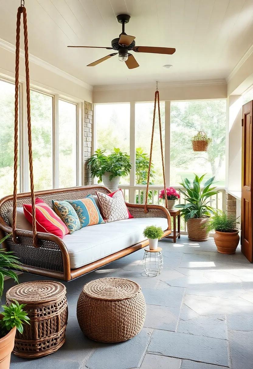 Vintage ‌Swing Bed: Hang ⁤a cozy ⁤swing⁤ bed adorned with colorful⁢ throw ⁤pillows to create a‌ whimsical lounging space perfect for napping or reading