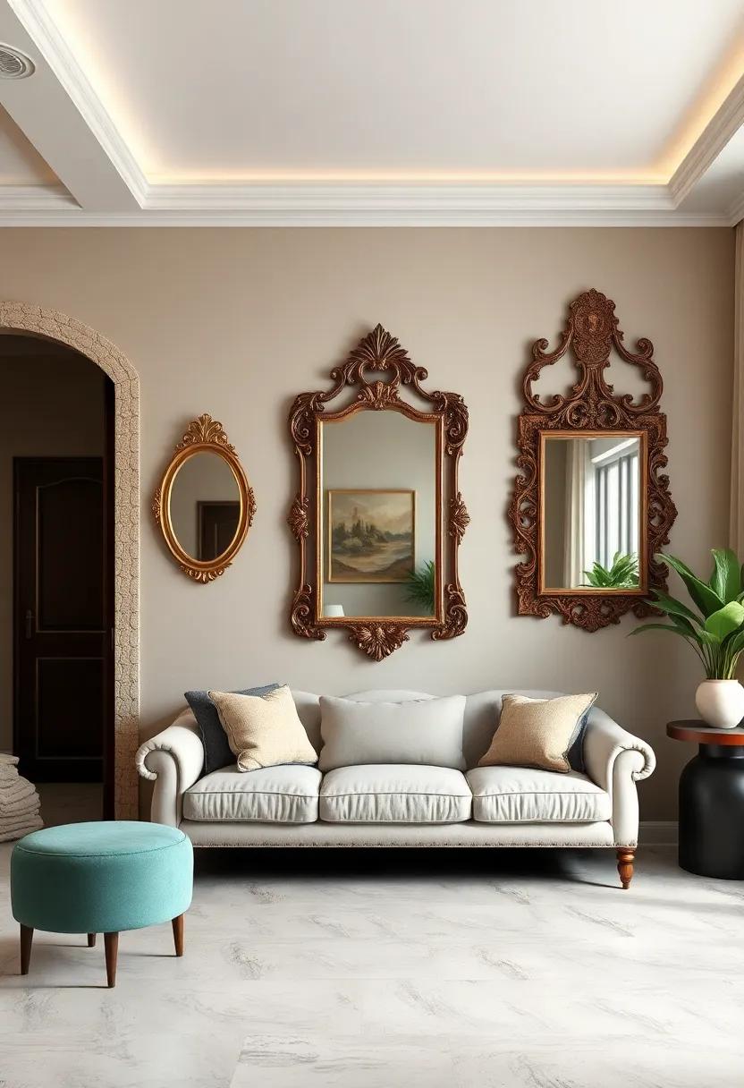 Antique Mirrors: Reflect elegance and charm with ornate vintage​ mirrors ⁣that add depth‍ and character to‌ any wall