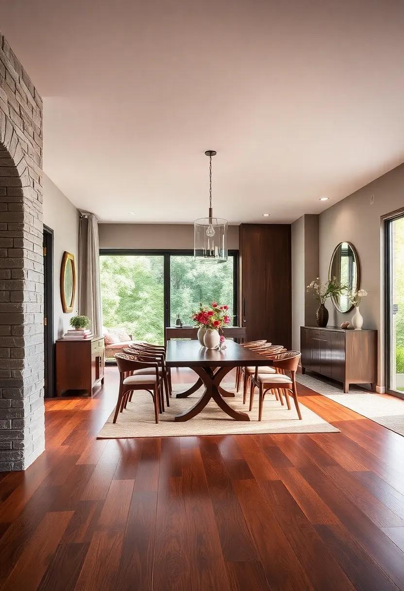 The ⁢Allure of ⁤Cherry: Rich cherry wood floors bring warmth and elegance, perfect for a formal dining setting