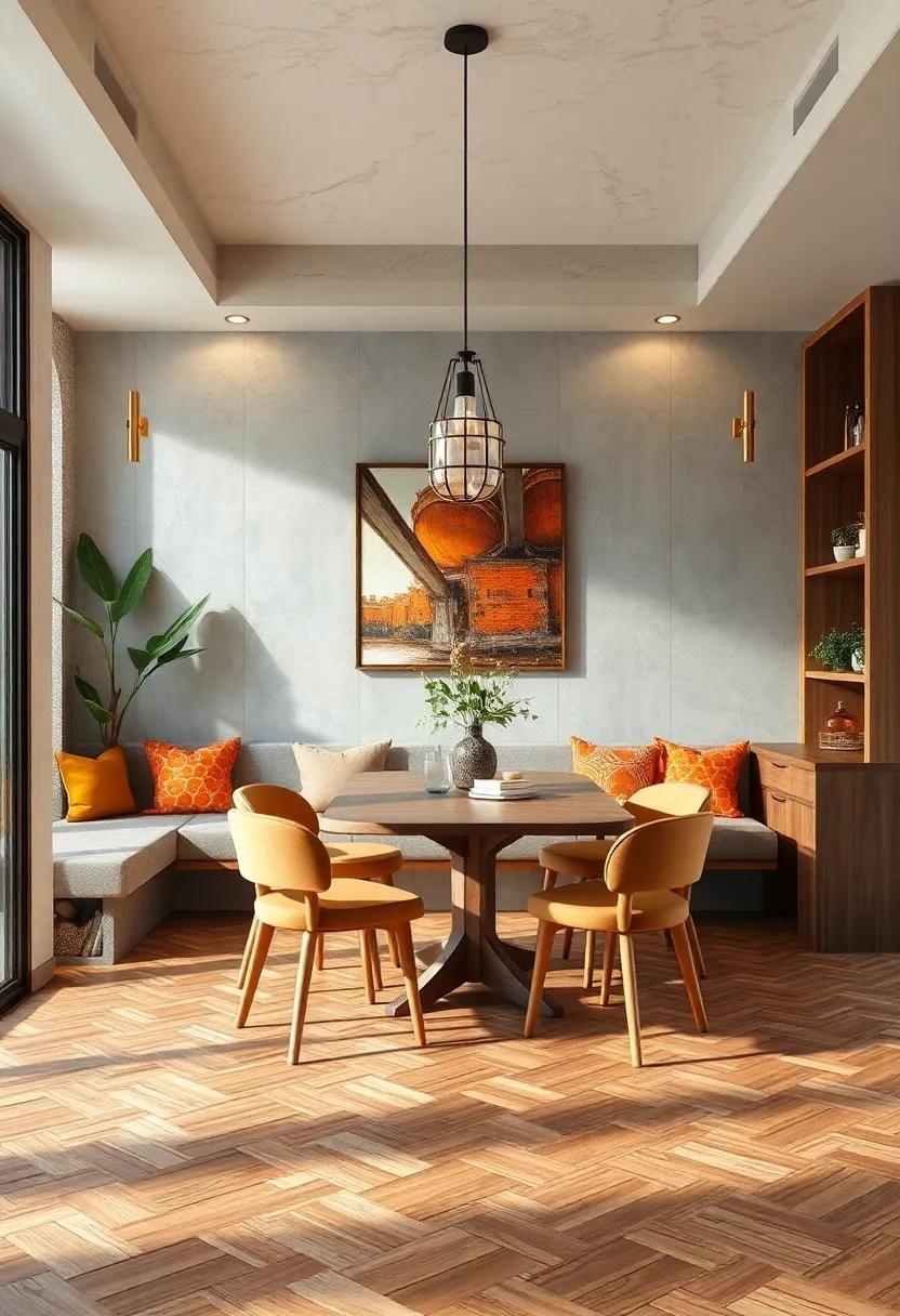 Cozy ‍Corner ‍Nooks: ⁣Use hexagonal or planked woods to design inviting seating areas around your dining table