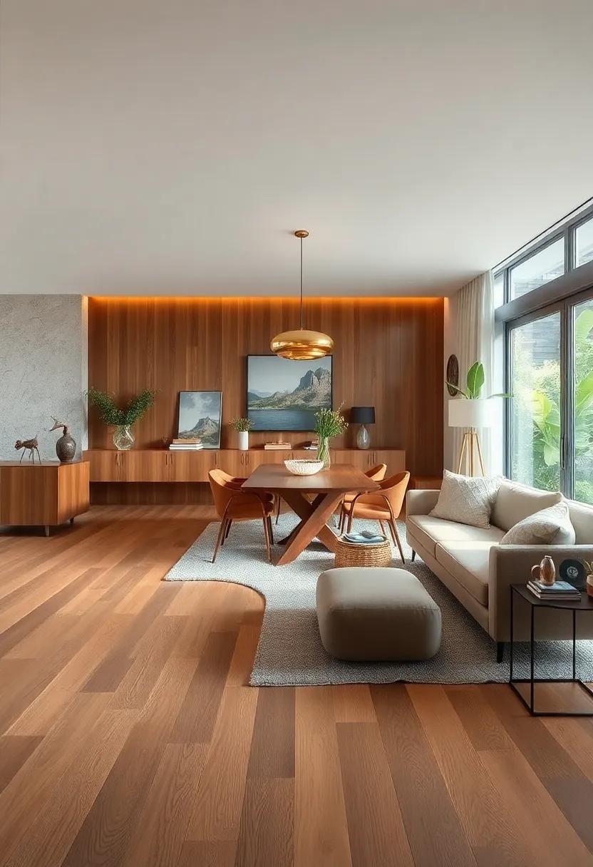 Textured Matting: Choose textured wood flooring to add an extra layer of comfort that sets the‍ mood for dining
