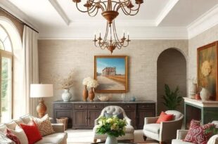 25 Charming Elements of French Country Living Rooms Featuring Vintage Chandeliers