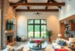 24 Inspiring Farmhouse Living Rooms Featuring Stunning Wood Beams for Cozy Elegance