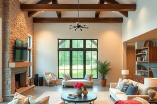 24 Inspiring Farmhouse Living Rooms Featuring Stunning Wood Beams for Cozy Elegance