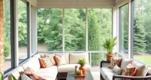 24 Inspiring Large Screened Porch Ideas Featuring Cozy Sectional Sofas
