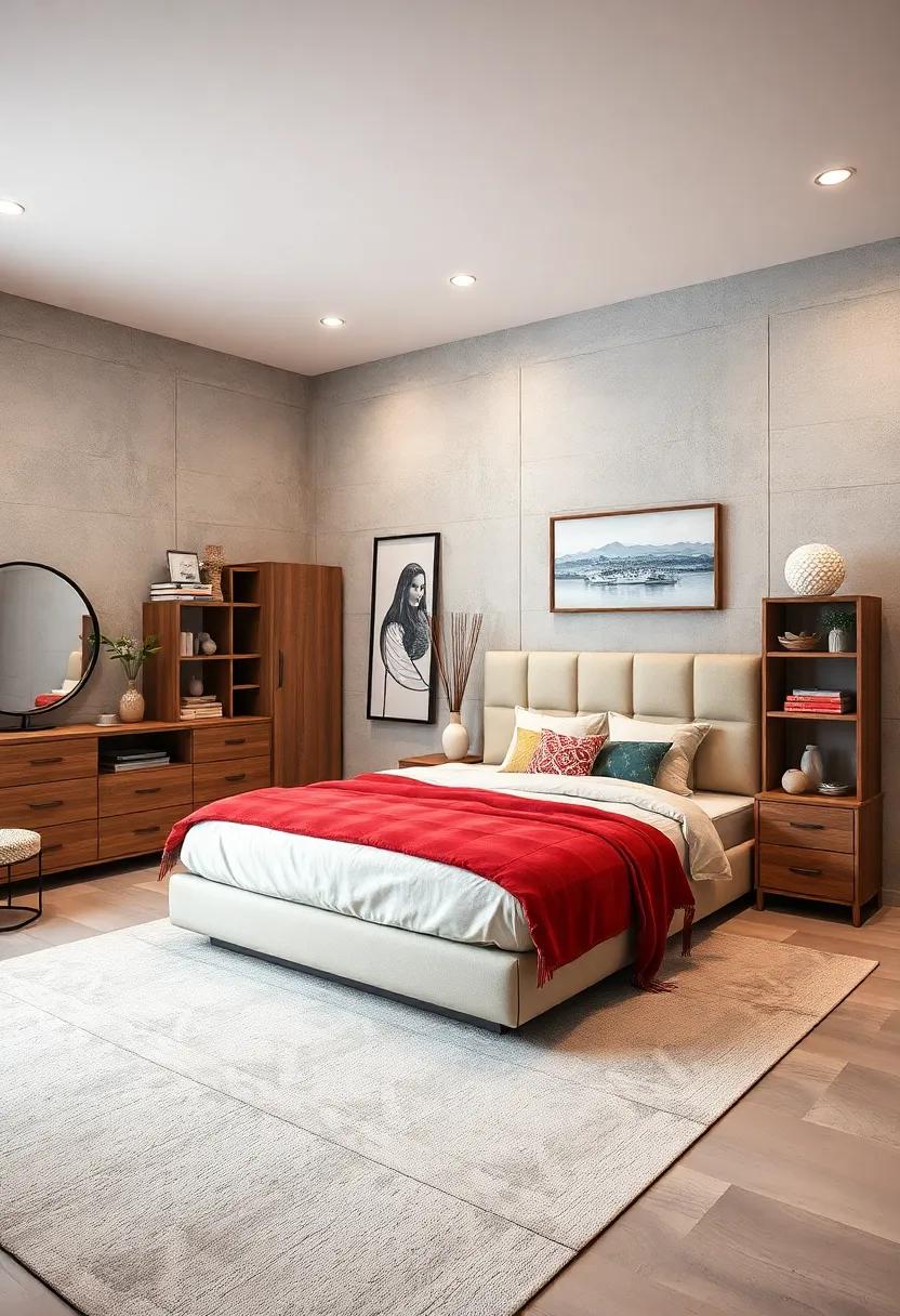 Smart Storage Solutions Set:⁤ Perfect for small spaces, this furniture collection features⁢ beds⁤ with built-in ‍storage and⁢ stylish shelving units⁢ to keep your bedroom ‌clutter-free and organized