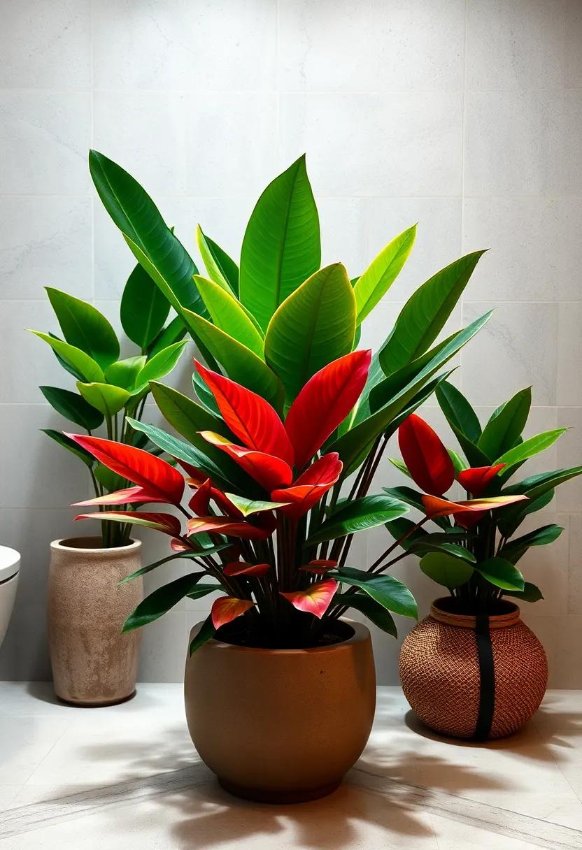 Calathea: ⁤Colorful leaves make Calathea ‌an eye-catching choice, ‍and it relishes in the humid air typical in bathrooms