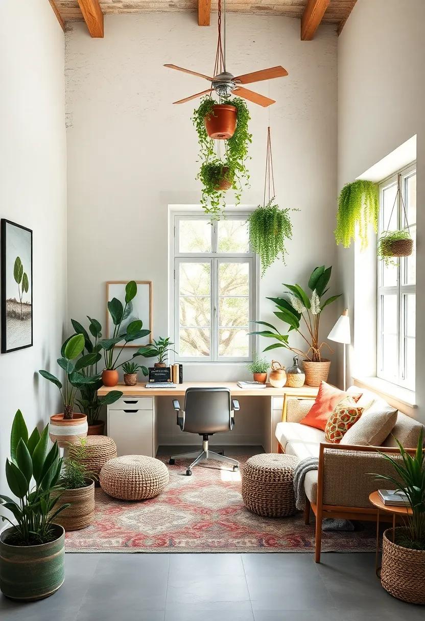 Incorporate Indoor Plants: add life to your office ⁤with a variety of indoor plants, such as succulents, ferns, or hanging ivy, to purify the air and boost your mood