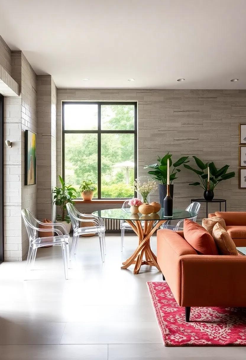 clear Acrylic Chairs:‍ Opt for acrylic seating ​that adds a touch of elegance with a contemporary flair, ‌all while maximizing visual space