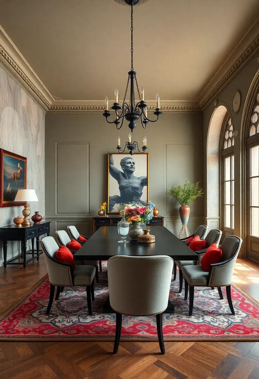 Gothic Revival: Add drama with deep color palettes, heavy fabrics, and⁤ intricate woodwork that ⁢evoke the romance of⁤ Gothic architecture