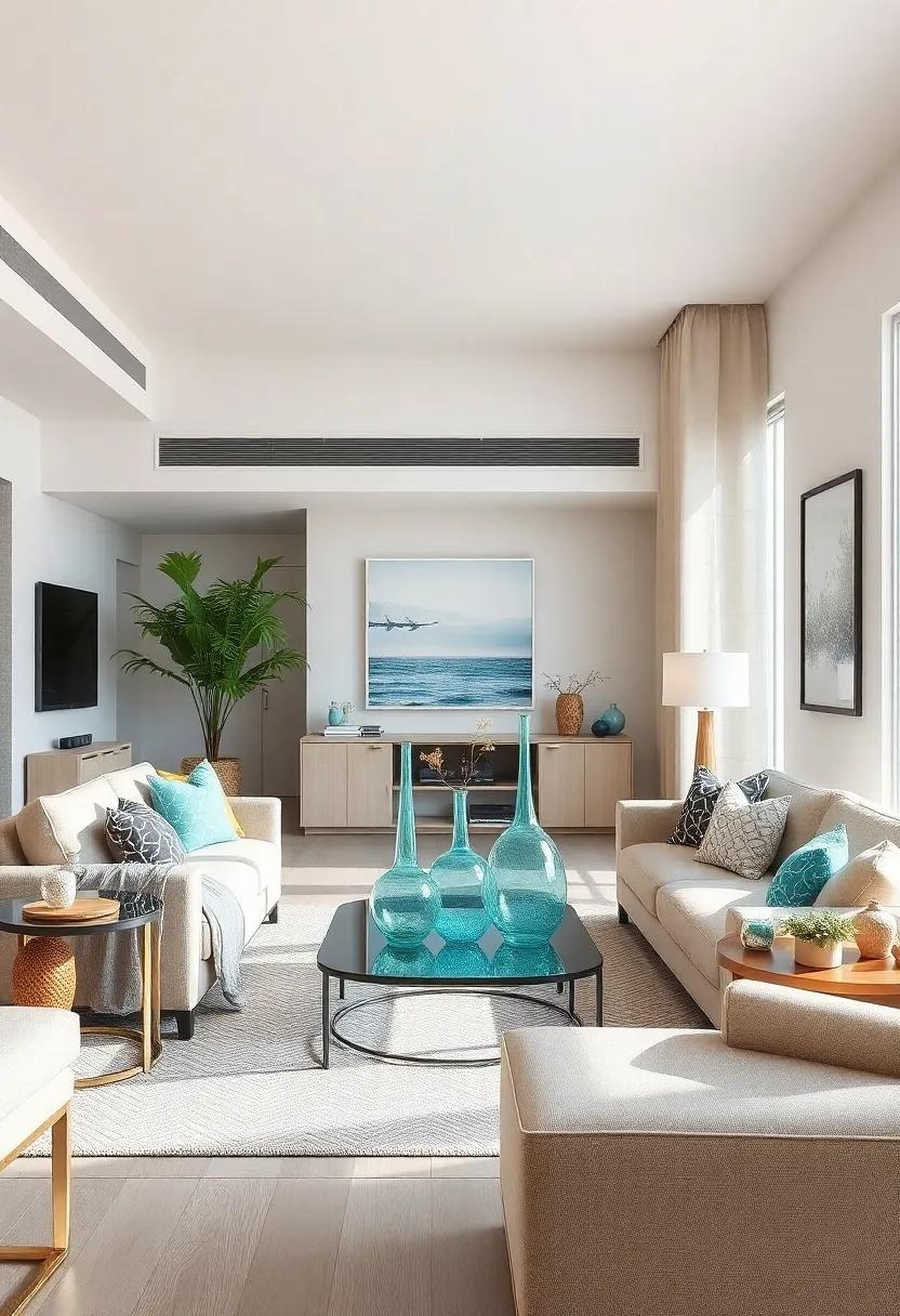 Use ⁤Glass Decor: Integrate glass vases, lanterns, ⁢or marine-inspired sculptures to catch the light, reminiscent of the shimmering ocean waves