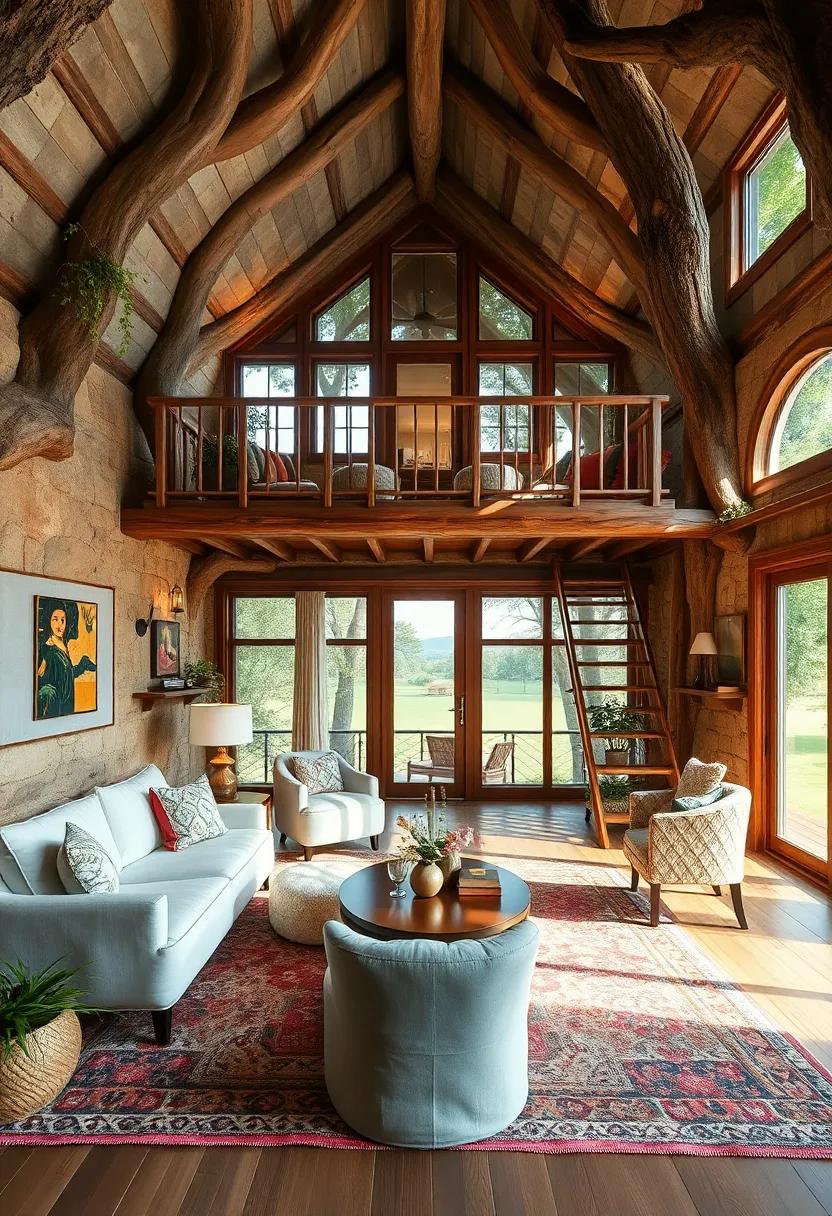 The Fairytale ​Cottage: enchantingly designed to resemble a storybook dwelling, complete with whimsical details, balconies, and large windows overlooking magical landscapes