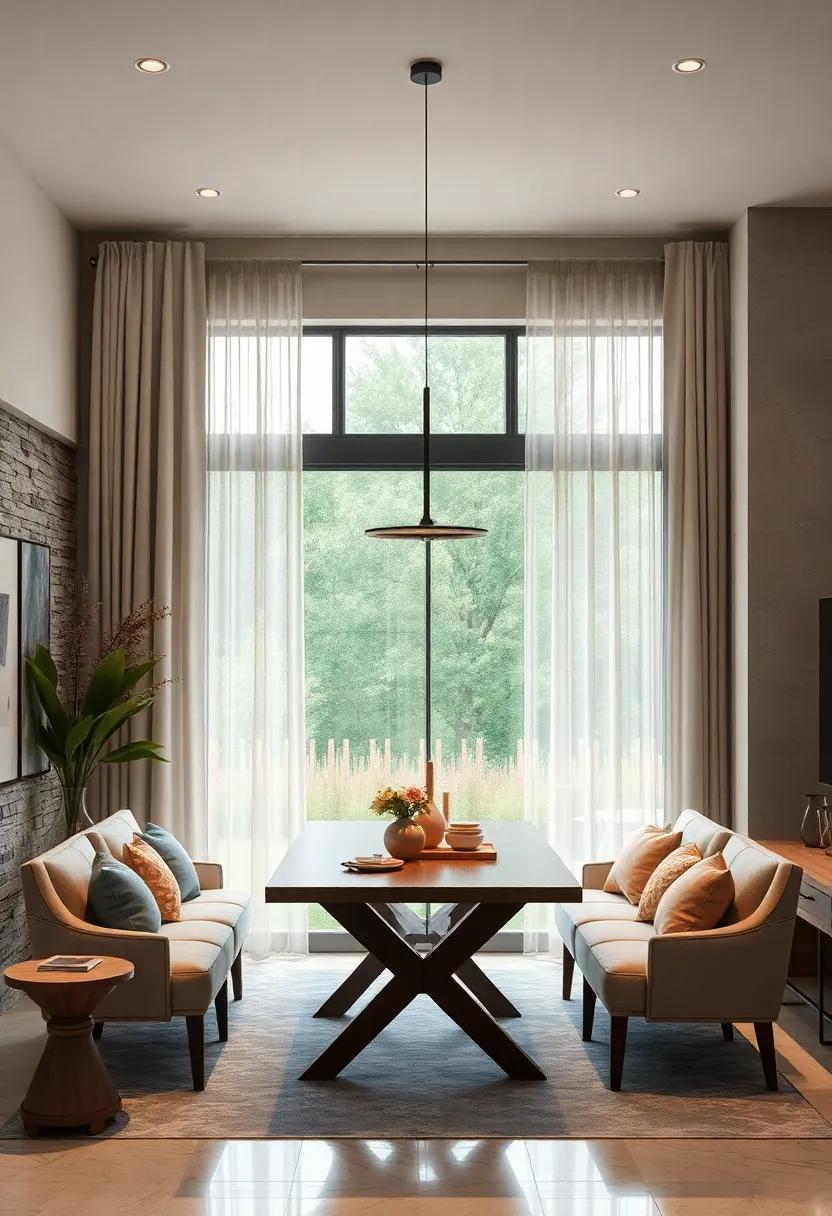 Install curtain rods high above the window⁣ frame to ‍create an‌ illusion of⁤ larger windows ‌and enhance your dining area’s⁣ spaciousness