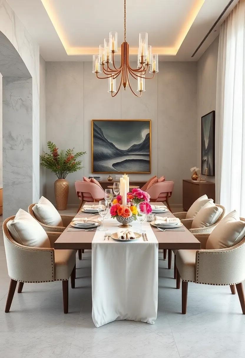 Artistic Centerpieces: Opt ⁢for unique sculptures‌ or bold artwork that doubles as‌ table ⁤decor to spark conversation among your ‌guests