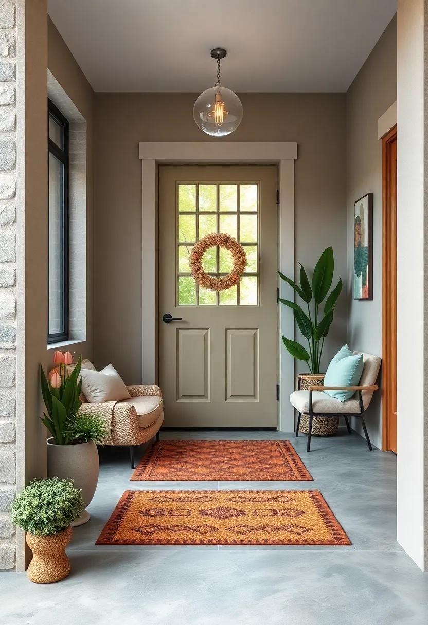 Unique Door Mat: ⁣start with ‌a quirky or ⁣personalized door​ mat that sets ⁤the tone for ⁣your entryway‍ and adds a touch of charm