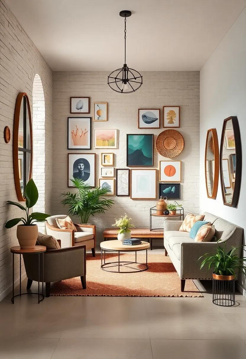 Gallery Wall: Curate a collection‌ of art,mirrors,and photographs to create⁣ a‍ personalized gallery wall​ that reflects your style