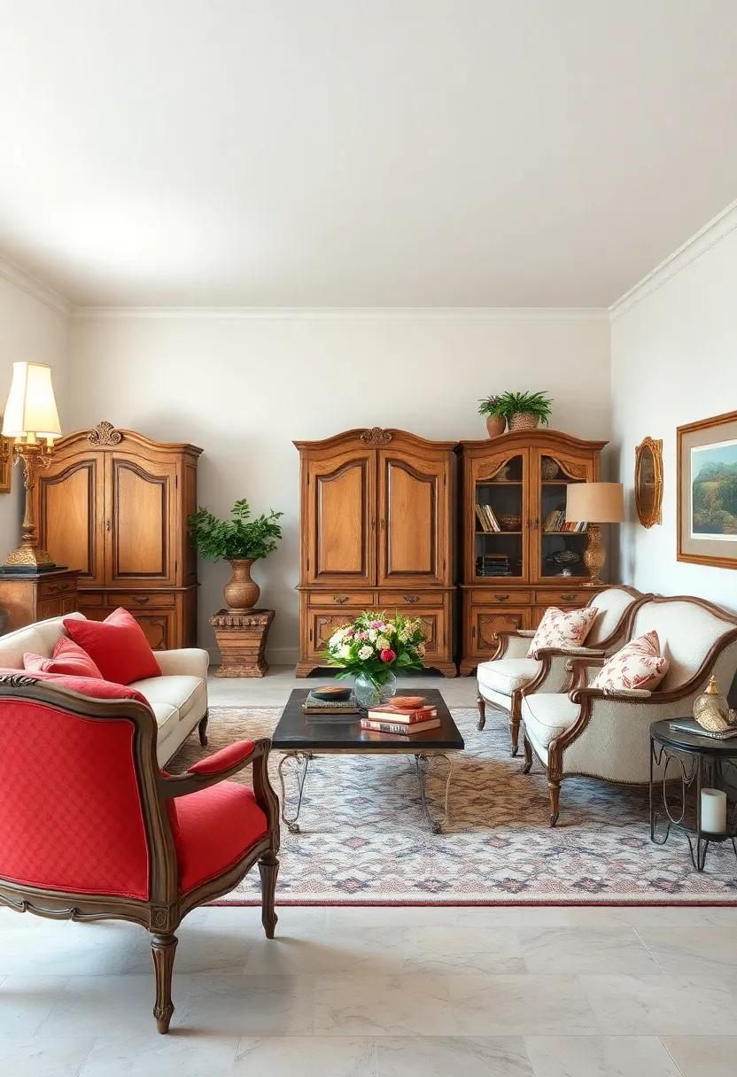 Vintage French Furniture: Incorporate ⁤a weathered ⁤oak armoire ‍or a ​chic louis XVI ⁤armchair to add ⁣character‌ and⁣ timeless elegance to ⁢your⁣ space