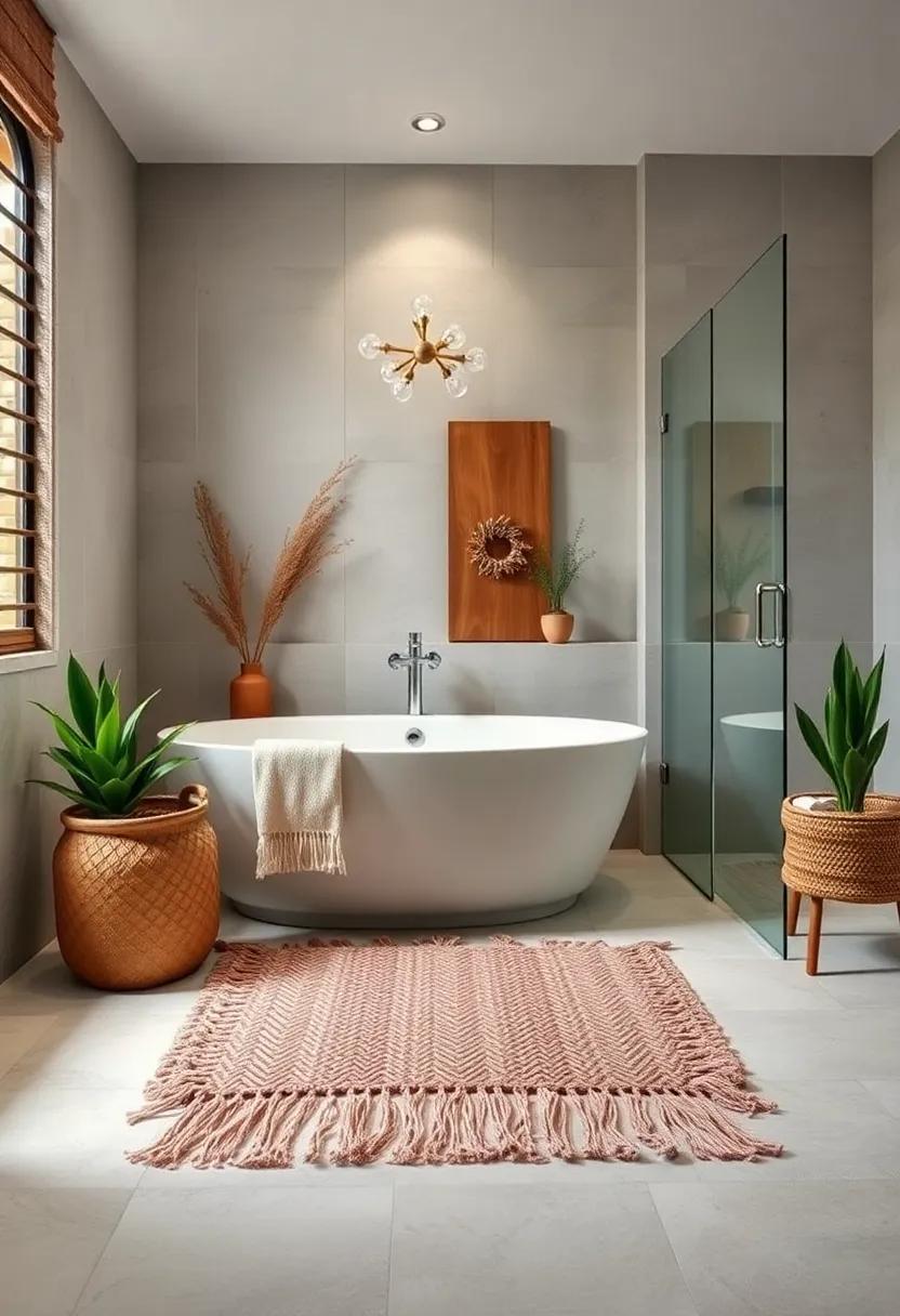 Bohemian Tassel Fringe Bath Mat - ⁣elevate your farmhouse bathroom with⁣ a bohemian ⁣tassel⁢ fringe bath⁣ mat⁤ that brings laid-back charm and artisan flair