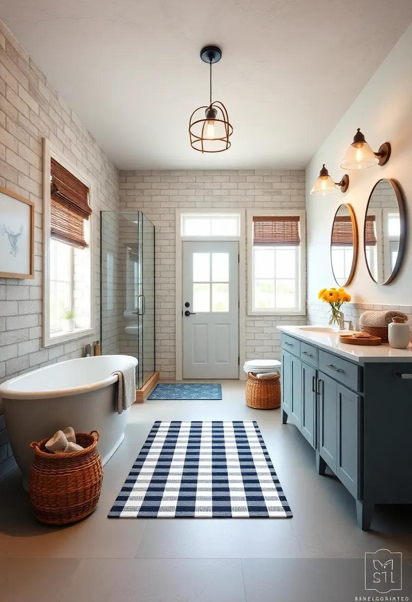 Classic Gingham Print Mat - Welcome a touch ‌of nostalgia with a classic‌ gingham print ‌mat that evokes feelings‍ of ⁢home and family gatherings on the farm