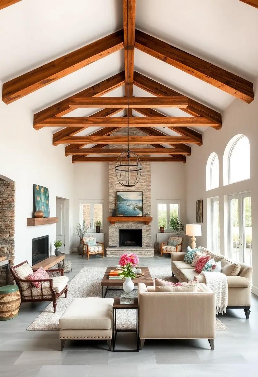 Earthy Elegance: Natural ‍finishes​ and‌ reclaimed wood beams come ‍together⁣ beautifully, creating a warm, earthy atmosphere that grounds the aesthetic of⁤ the room