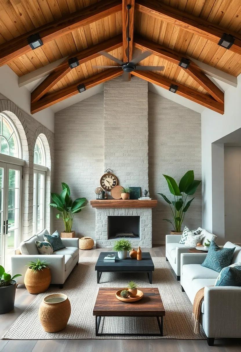 cozy ⁣Cottage Vibes: The charming wood beams in this living room​ create a⁣ delightful‍ contrast with floral patterns and pastel​ hues,​ establishing a⁢ sense of comfort and nostalgia