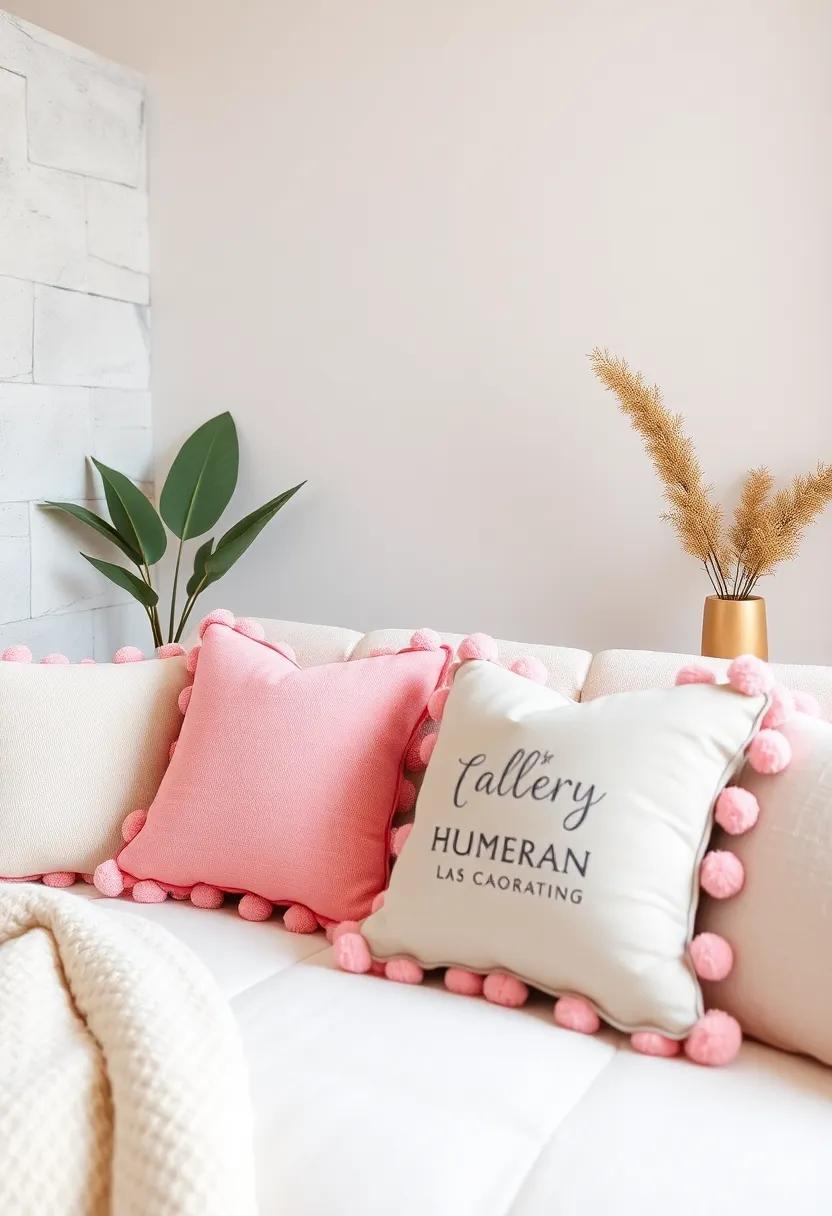 Pom-Pom Trimmings: Delightfully fluffy pom-poms at the edges‌ of decorative pillows can introduce a fun, tactile element
