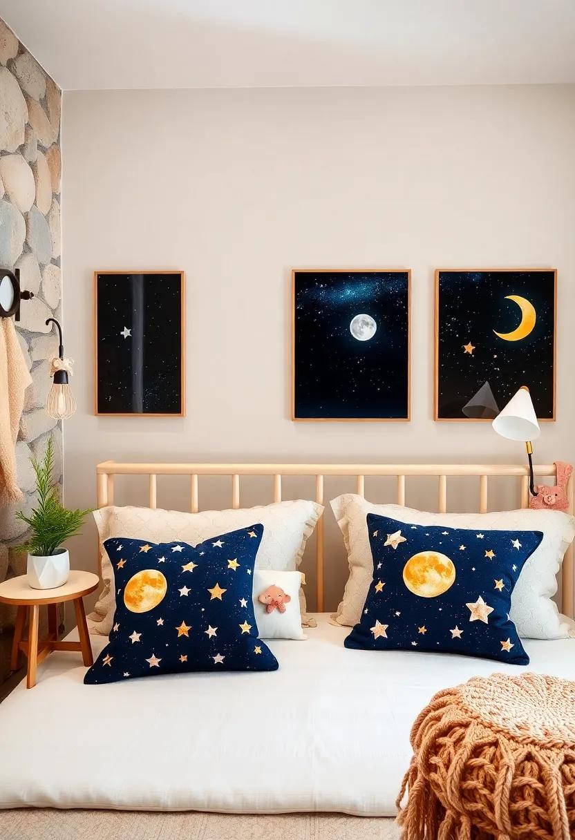 Starry Night Theme: Capture ⁣the magic⁣ of the night sky with pillows ⁤adorned with stars and moons for bedtime storytelling