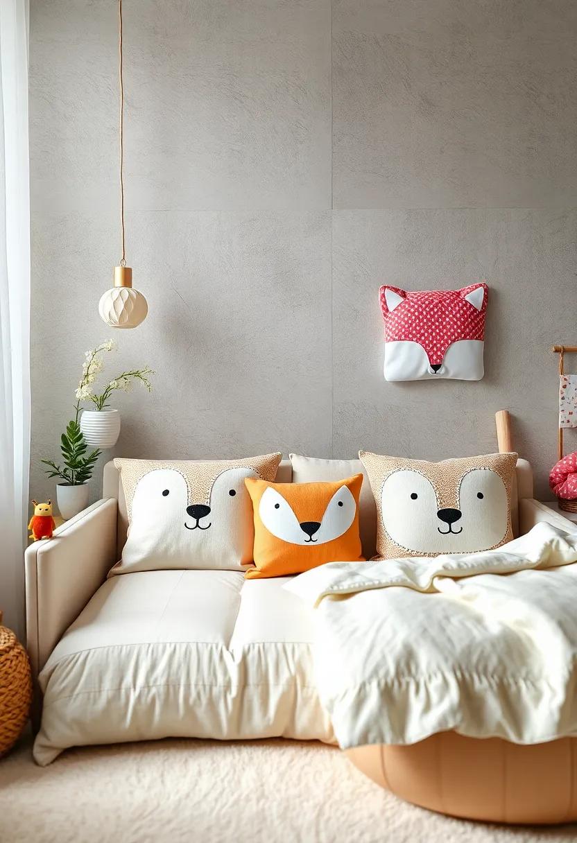 Sweet Animal Faces: Pillows that showcase the ‌cute faces of bears,bunnies,or foxes add a touch of tenderness to the⁢ decor