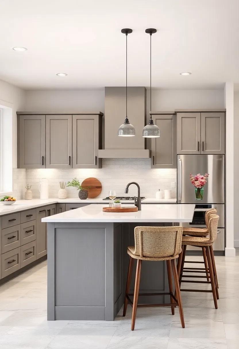 Scandinavian ‍Influence: Keep it⁤ light ⁢and airy ​with Scandinavian-inspired gray cabinets and ⁢white quartz, paired with natural wood elements for harmony