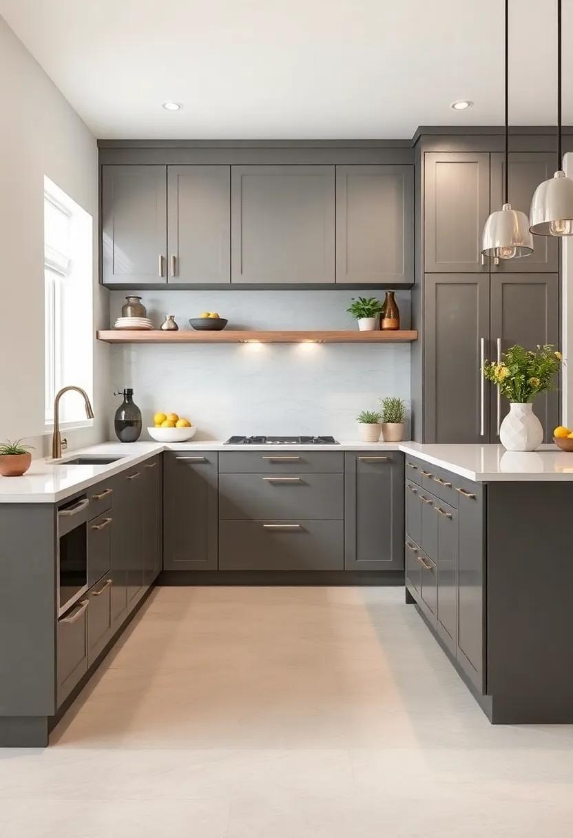 Luxury look: Select a high-gloss gray⁣ cabinet ⁤finish that beautifully‌ reflects the ‍light from‍ your white quartz countertops, giving an⁣ upscale⁣ feel