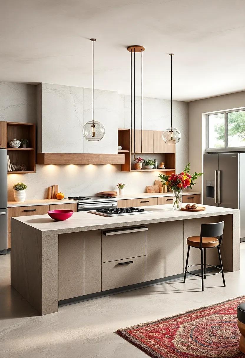 The Chef's Dream: Check out a professional-grade island equipped with built-in appliances like a ⁢cooktop and refrigerator, designed for culinary enthusiasts