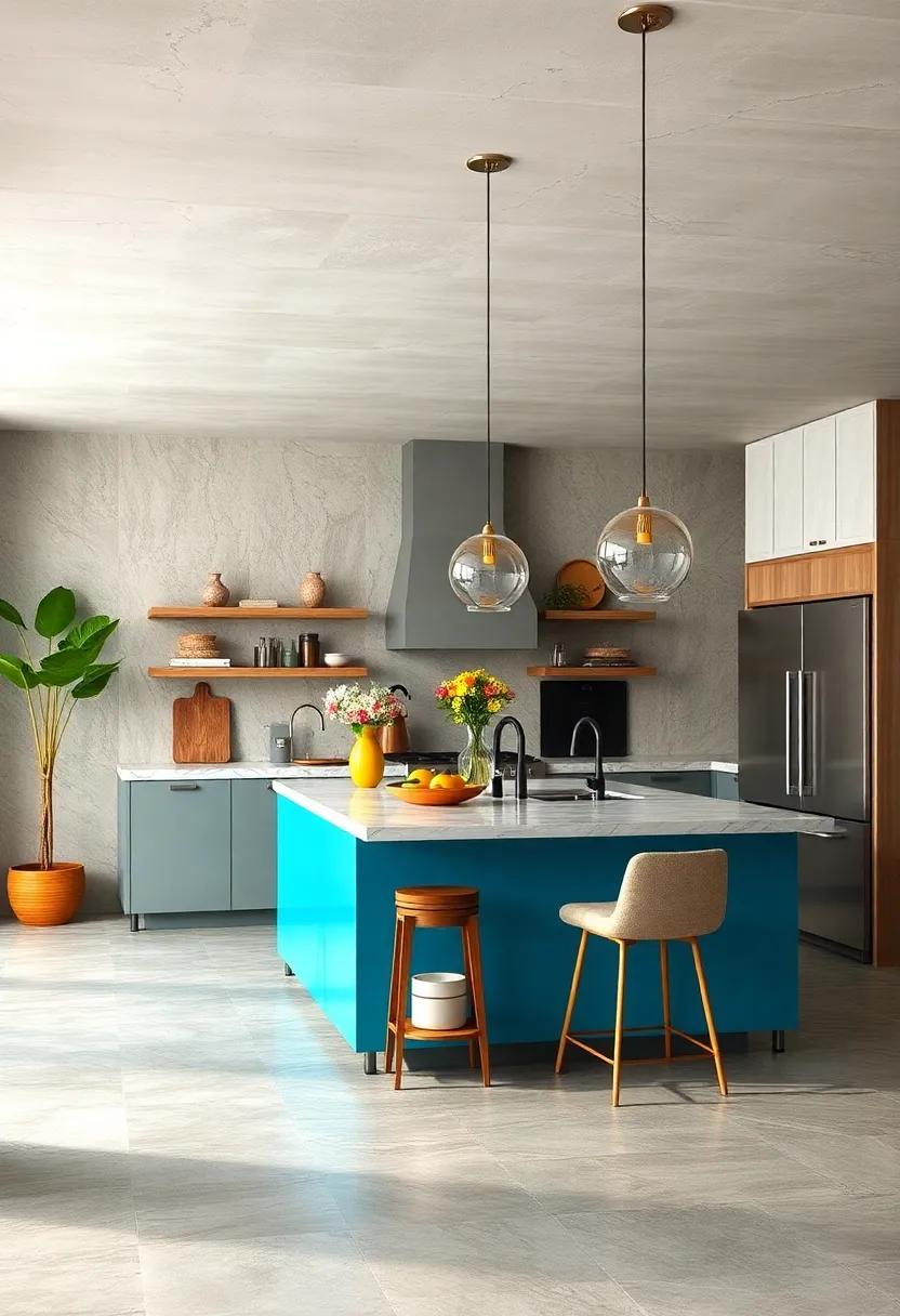 color ⁣Pop Sensation: Consider‌ a ​vibrant​ kitchen island that injects personality into your space with a ‌bold color choice or ⁤playful ‍pattern