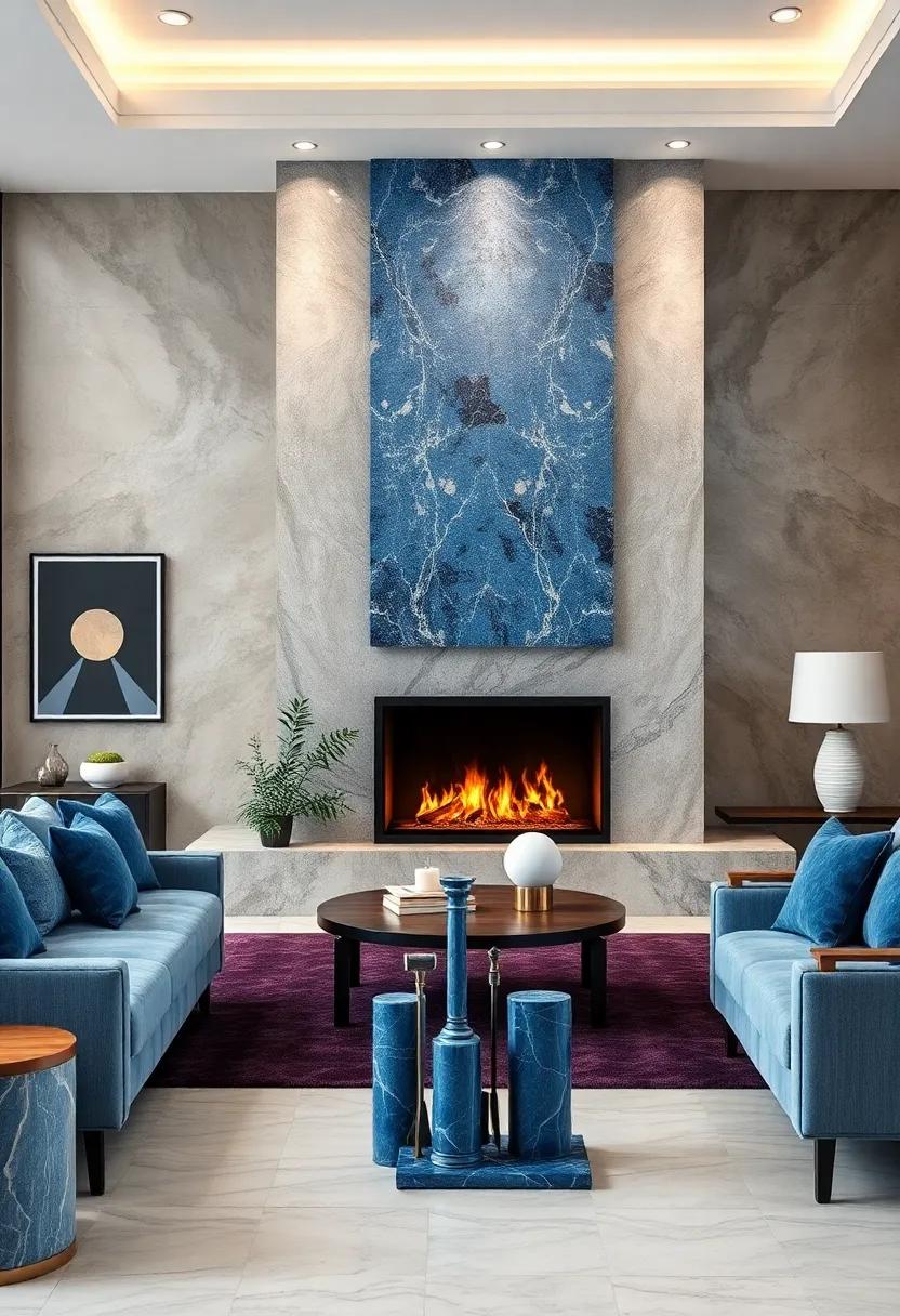 Blue Marble Fireplace Accessories: Finish off your living⁢ space with elegant blue marble fireplace tools and accessories that⁣ add ⁤sophistication ‍to your⁢ hearth