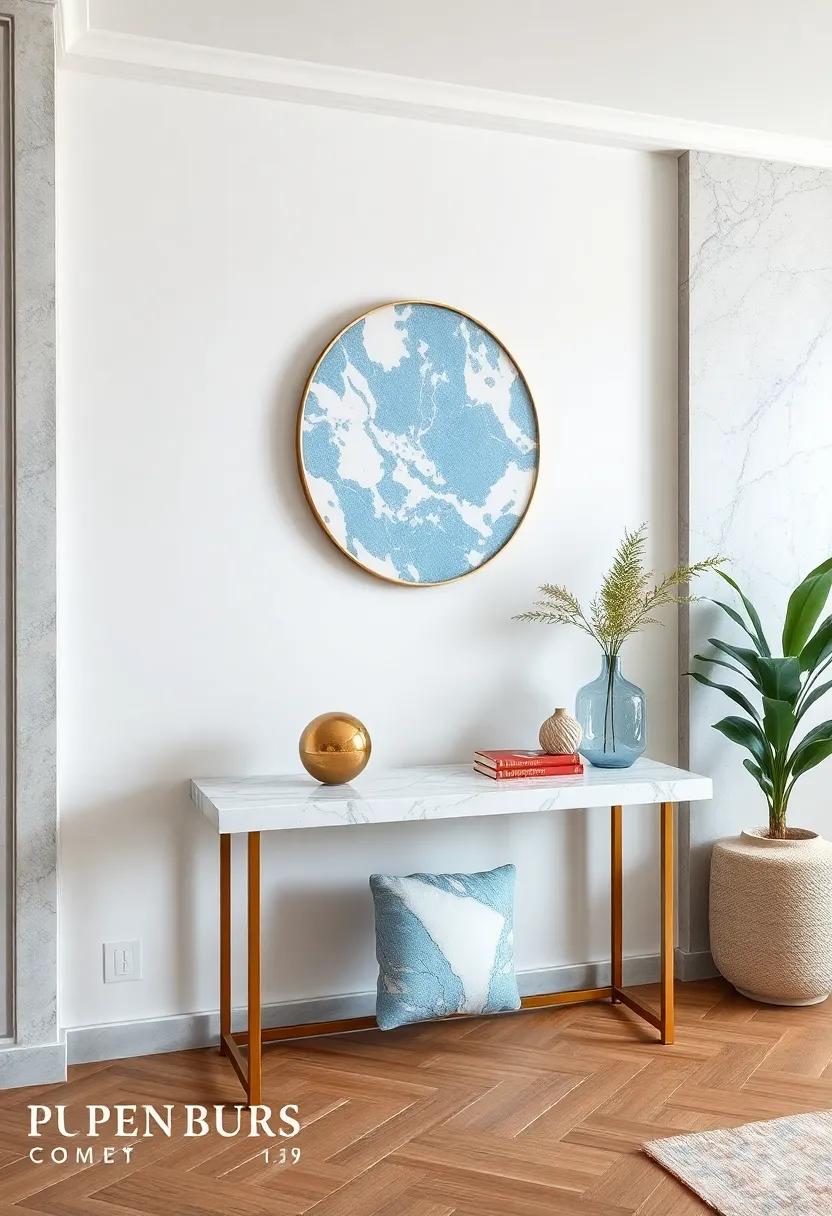 Marble-Topped Consoles: Discover the elegance ‌of marble-topped console tables‍ that provide the perfect⁤ surface for ⁢decorative⁢ elements or ⁤entranceway organization
