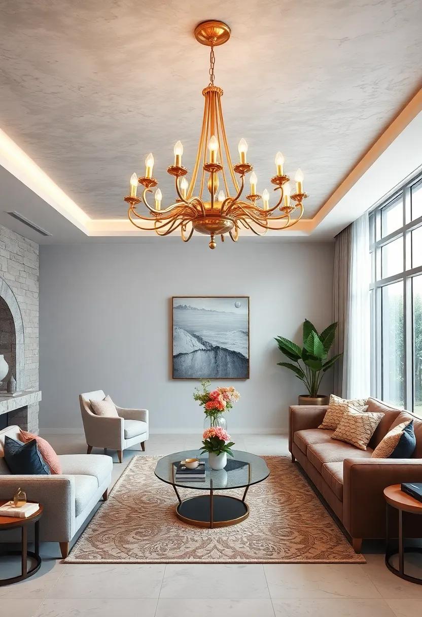 Luxurious Metallic Finishes: Opt for a ‌chandelier adorned in gold⁣ or silver plating, adding a lavish touch that glimmers⁢ beautifully under any light